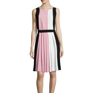 Kate Spade Colorblock Pleated Dress 0 XS